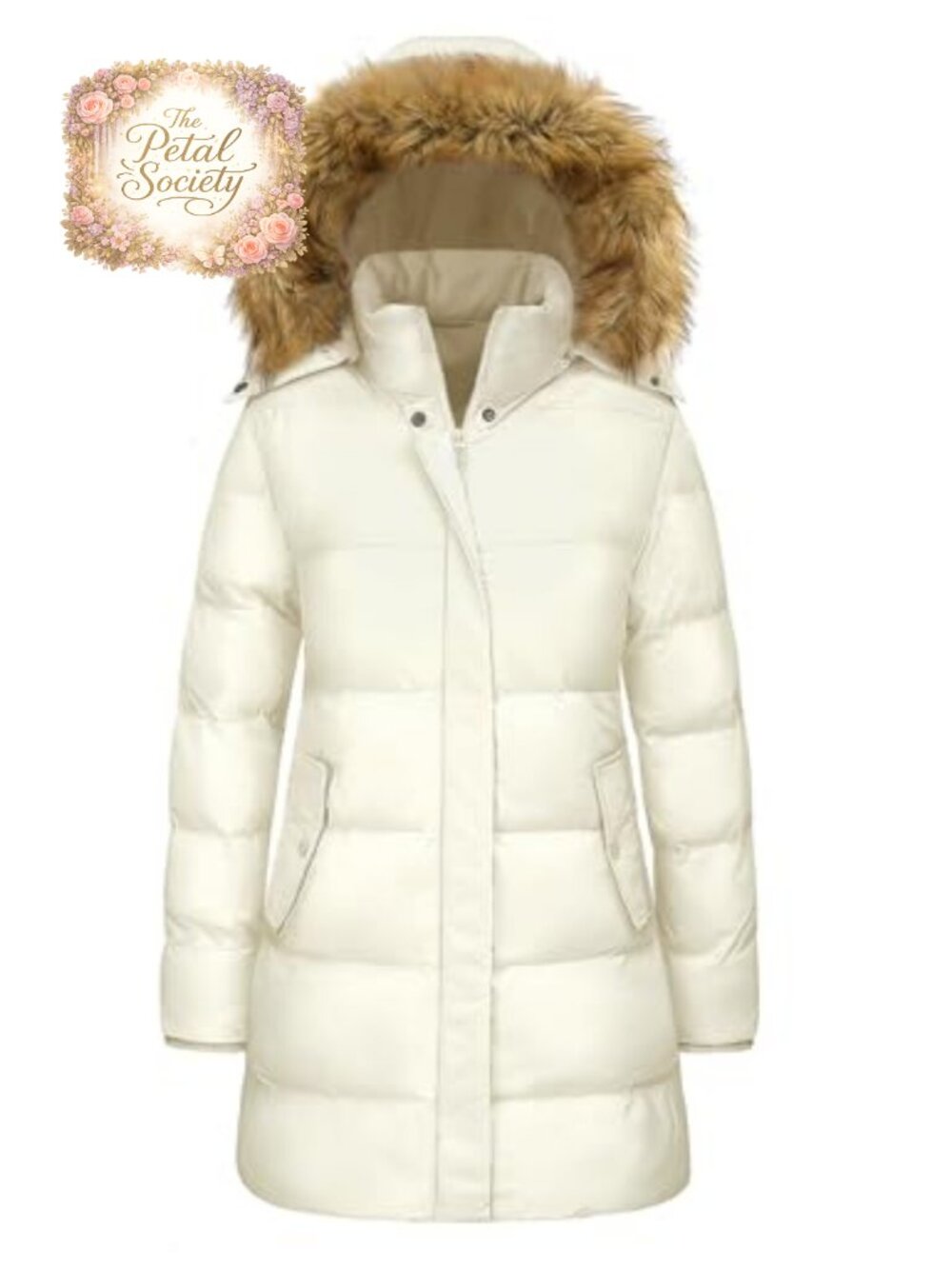 Women's Winter Puffer Coat Warm Thicken Jacket Faux Fur Hood Windproof Parka